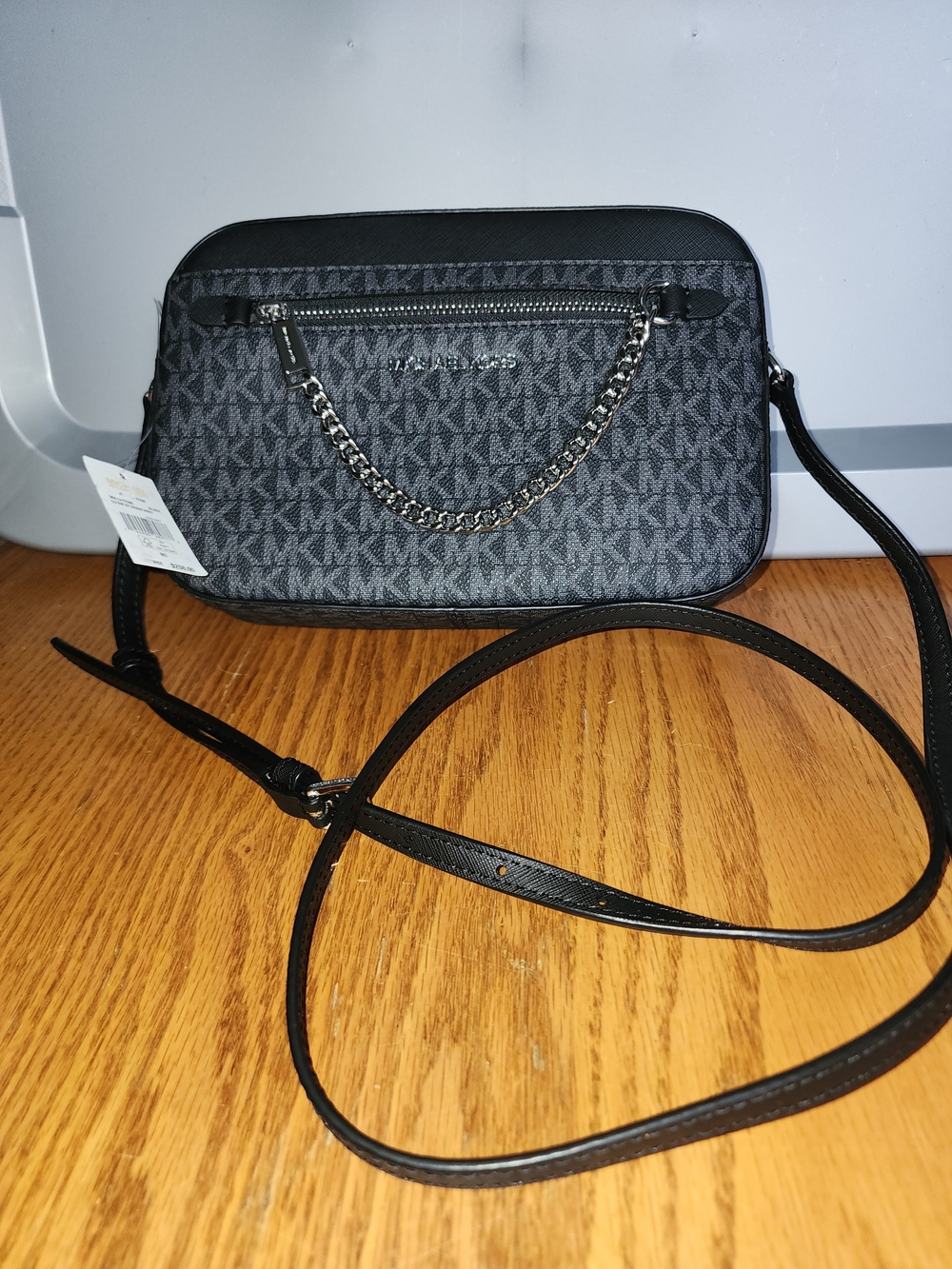 Michael Kors Black MK Signature Crossbody Bag